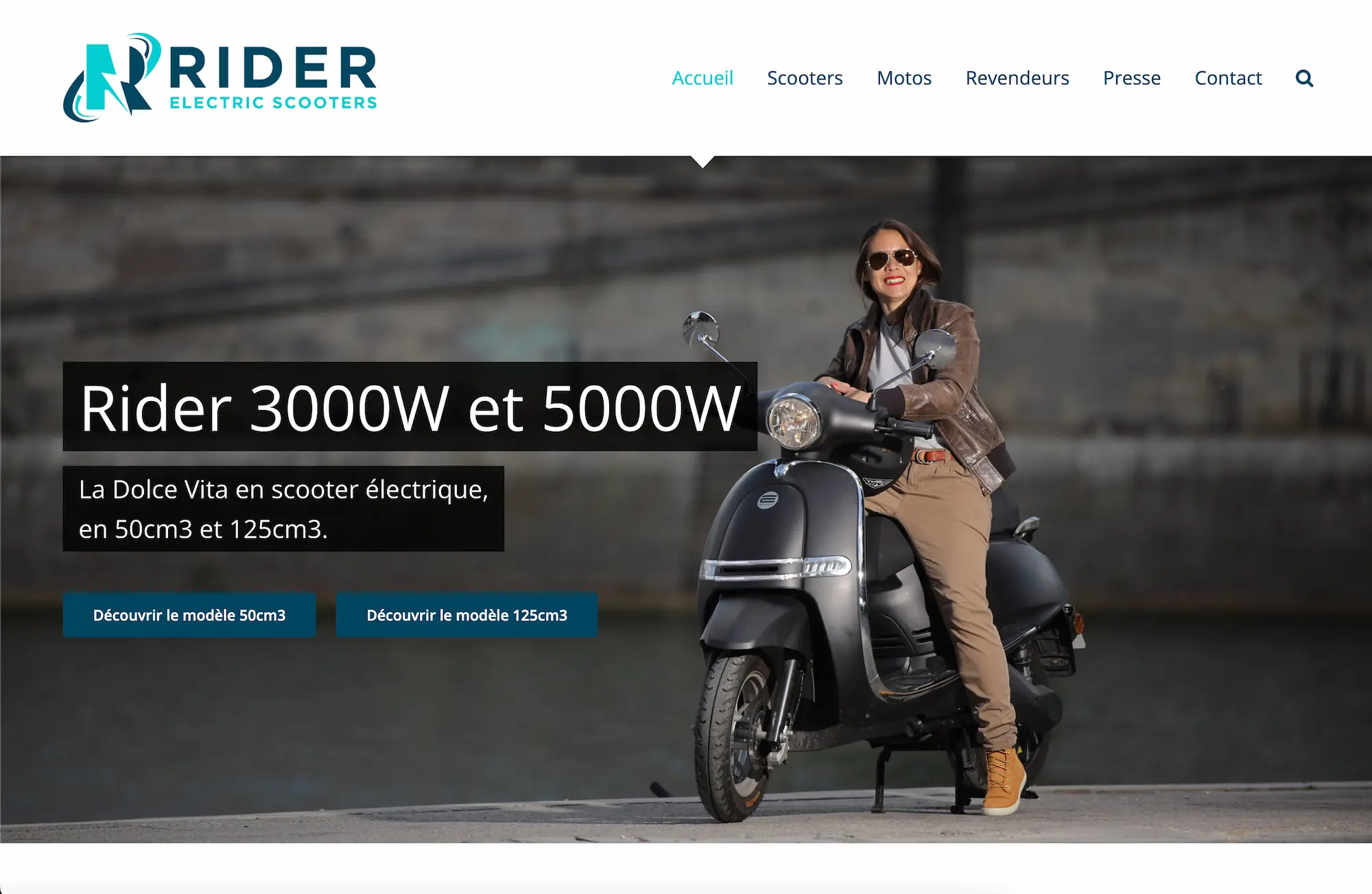 Copie d'écran du site Scooter Rider